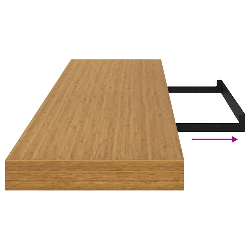 Estante de pared 2 pcs Beige 120 x 23,5 x 4 cm