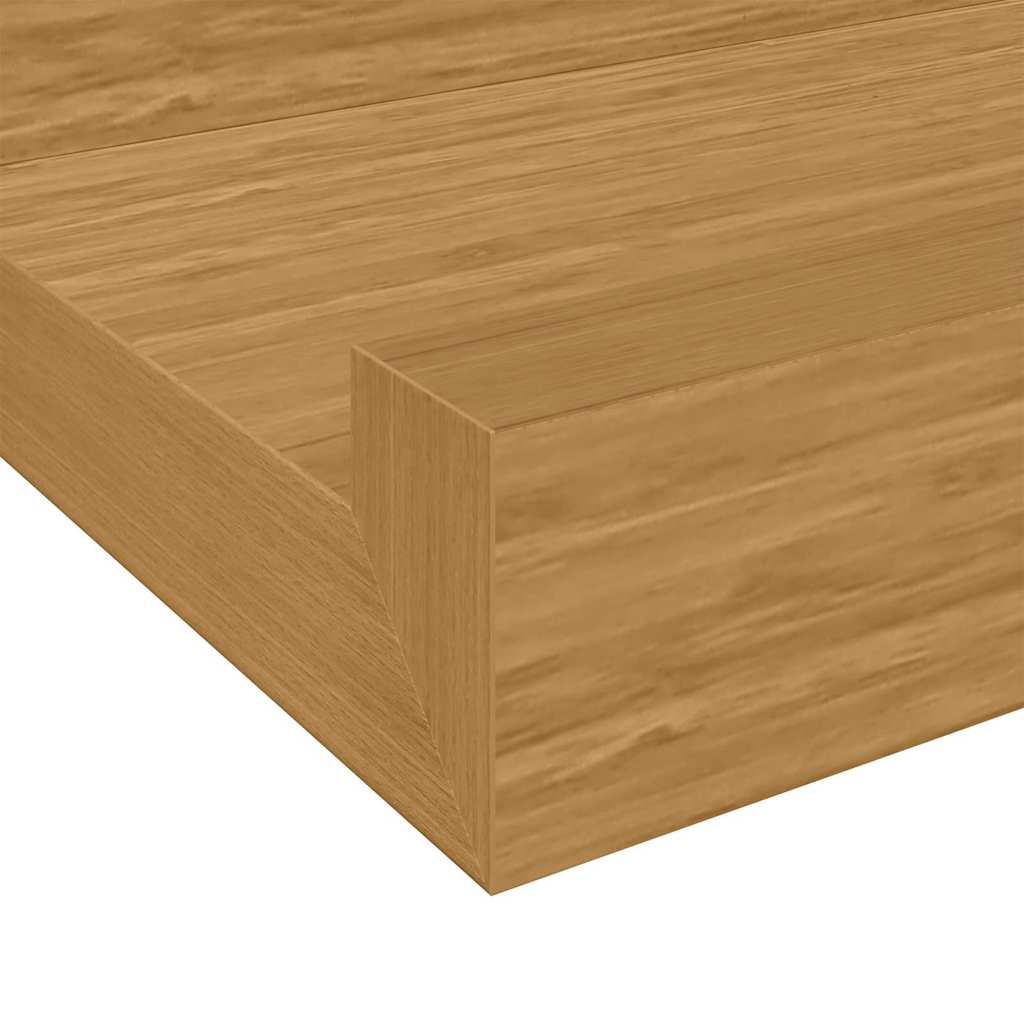 Estante de pared 2 pcs Beige 40 x 9 x 3 cm Madera de ingeniería