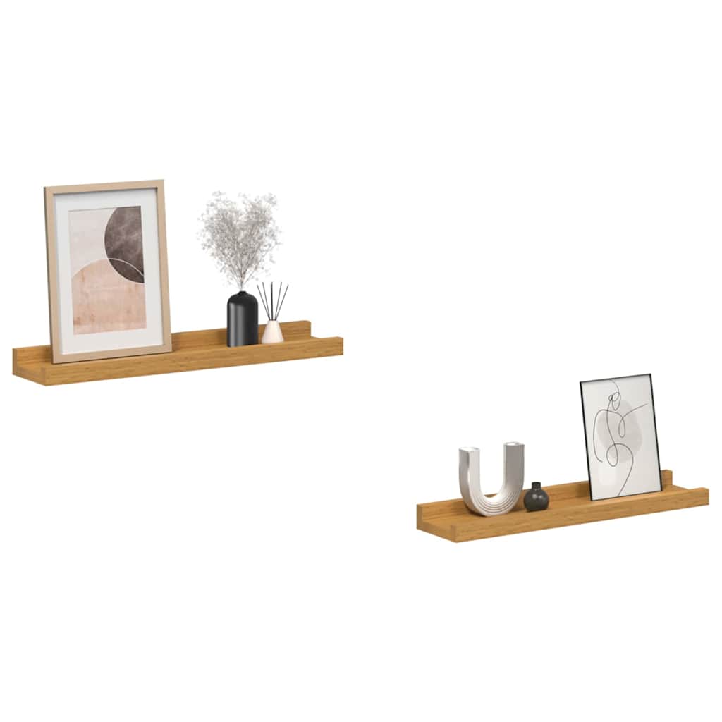 Estante de pared 2 pcs Beige 40 x 9 x 3 cm Madera de ingeniería