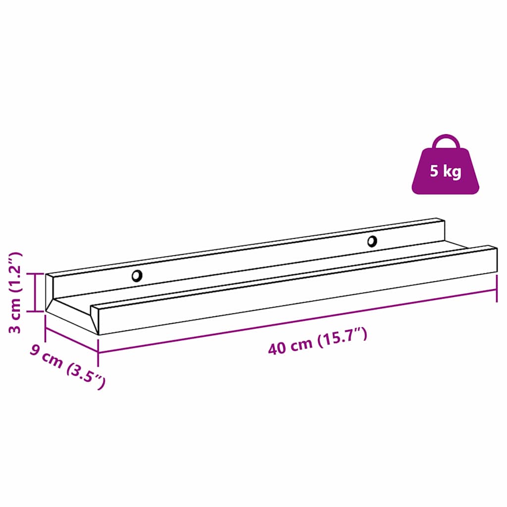 Estante de pared 2 pcs Beige 40 x 9 x 3 cm Madera de ingeniería
