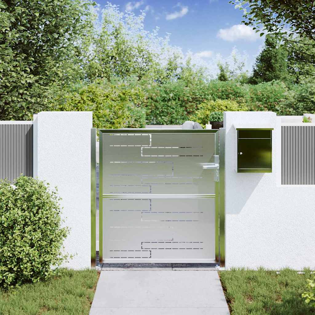 Puerta de jardín Plateado 85 x 97 cm Acero inoxidable
