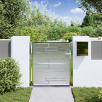 Puerta de jardín Plateado 85 x 97 cm Acero inoxidable