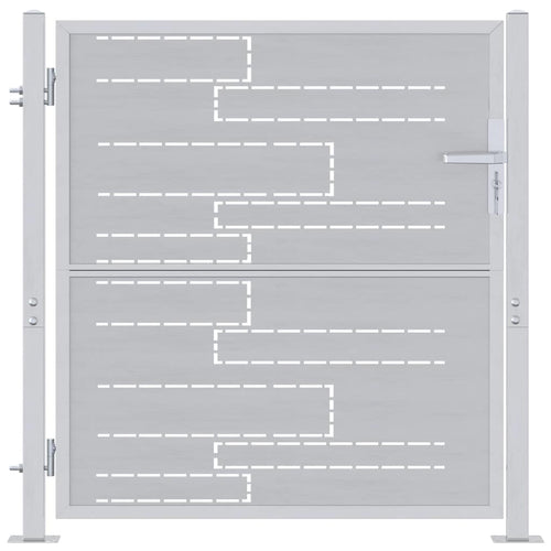 Puerta de jardín Plateado 85 x 97 cm Acero inoxidable