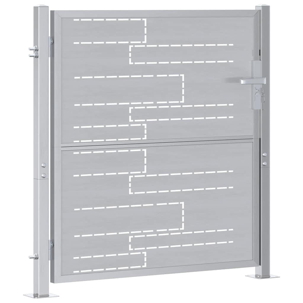 Puerta de jardín Plateado 85 x 97 cm Acero inoxidable
