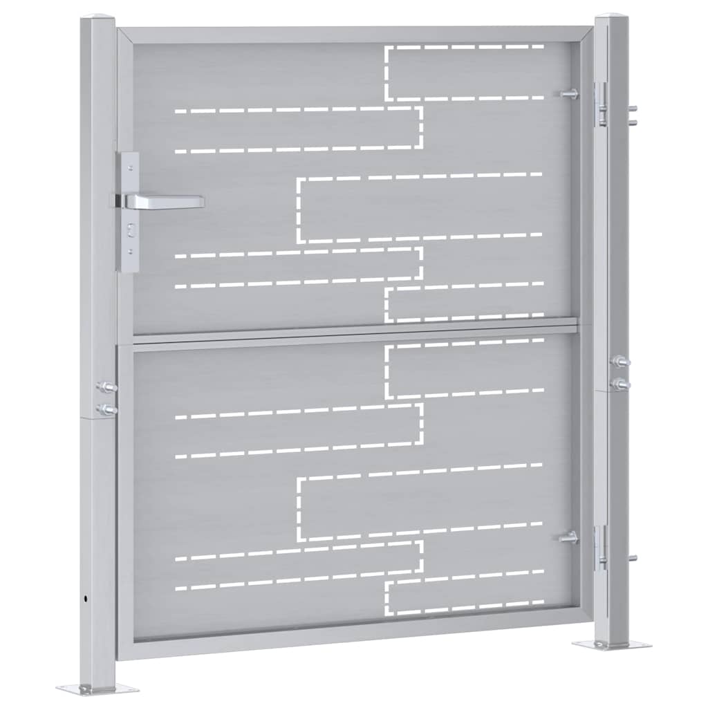 Puerta de jardín Plateado 85 x 97 cm Acero inoxidable