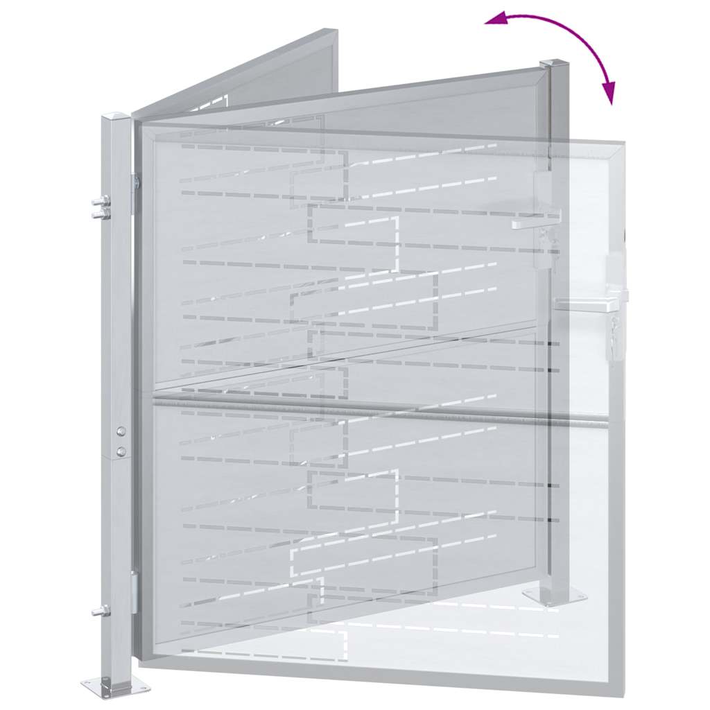 Puerta de jardín Plateado 85 x 97 cm Acero inoxidable
