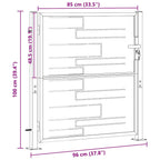 Puerta de jardín Plateado 85 x 97 cm Acero inoxidable