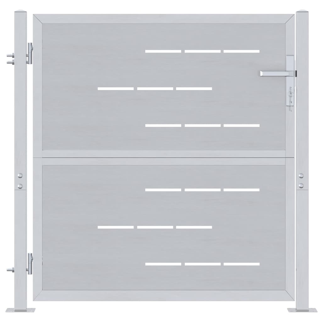 Puerta de jardín Plateado 85 x 97 cm Acero inoxidable