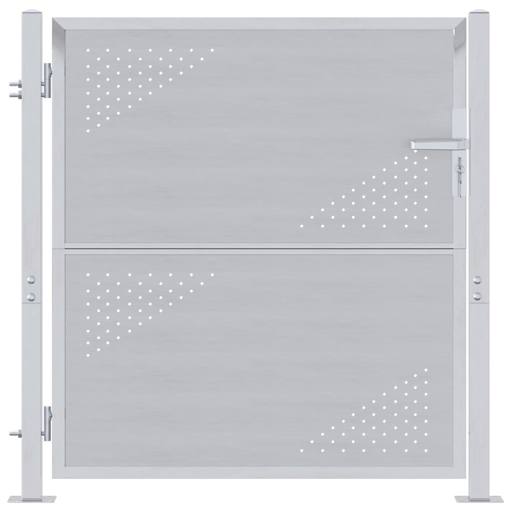 Puerta de jardín Plateado 85 x 97 cm Acero inoxidable