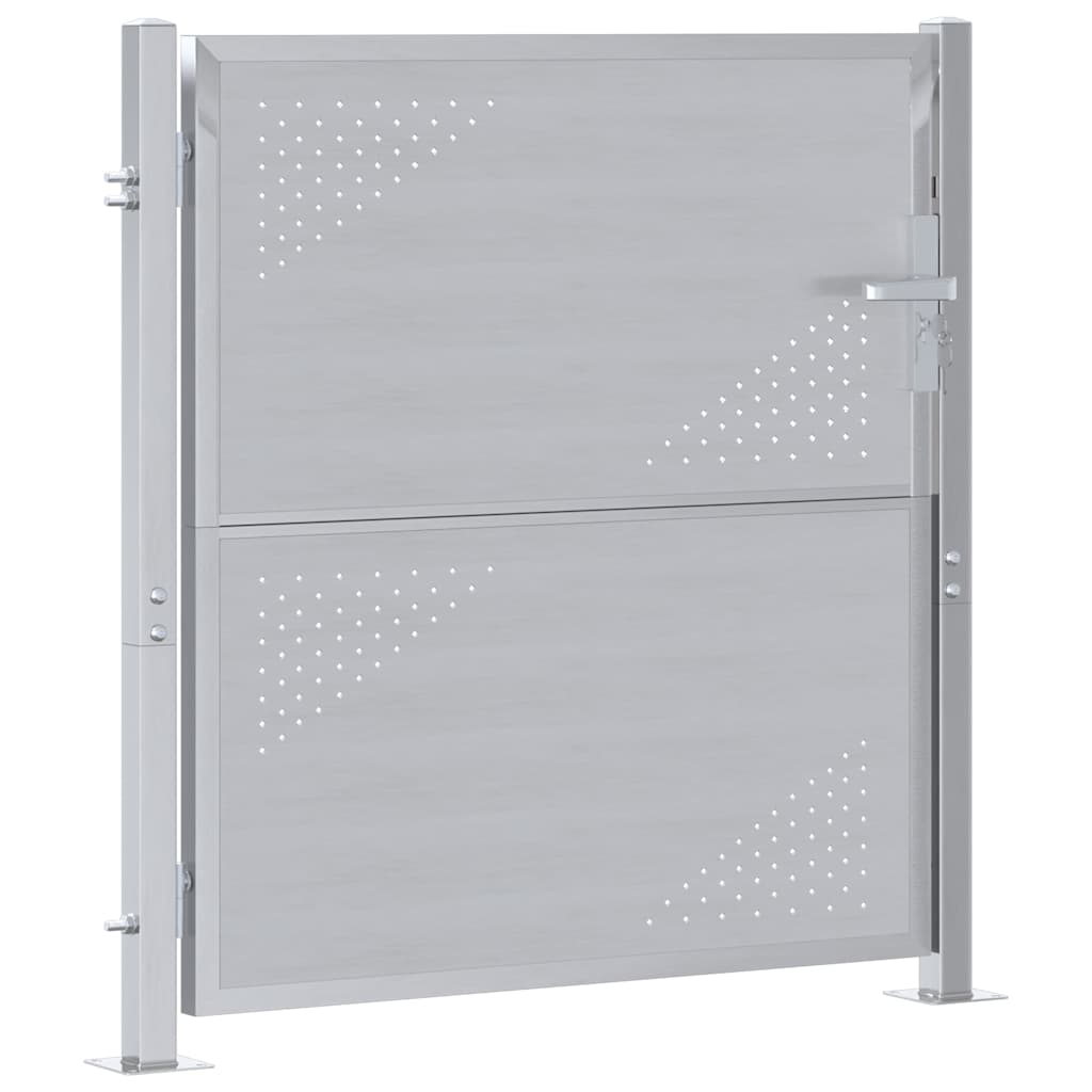 Puerta de jardín Plateado 85 x 97 cm Acero inoxidable