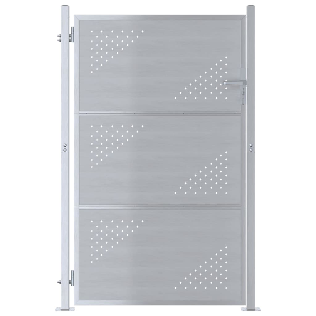 Puerta de jardín Plateado 85 x 120 cm Acero inoxidable