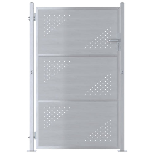 Puerta de jardín Plateado 85 x 120 cm Acero inoxidable