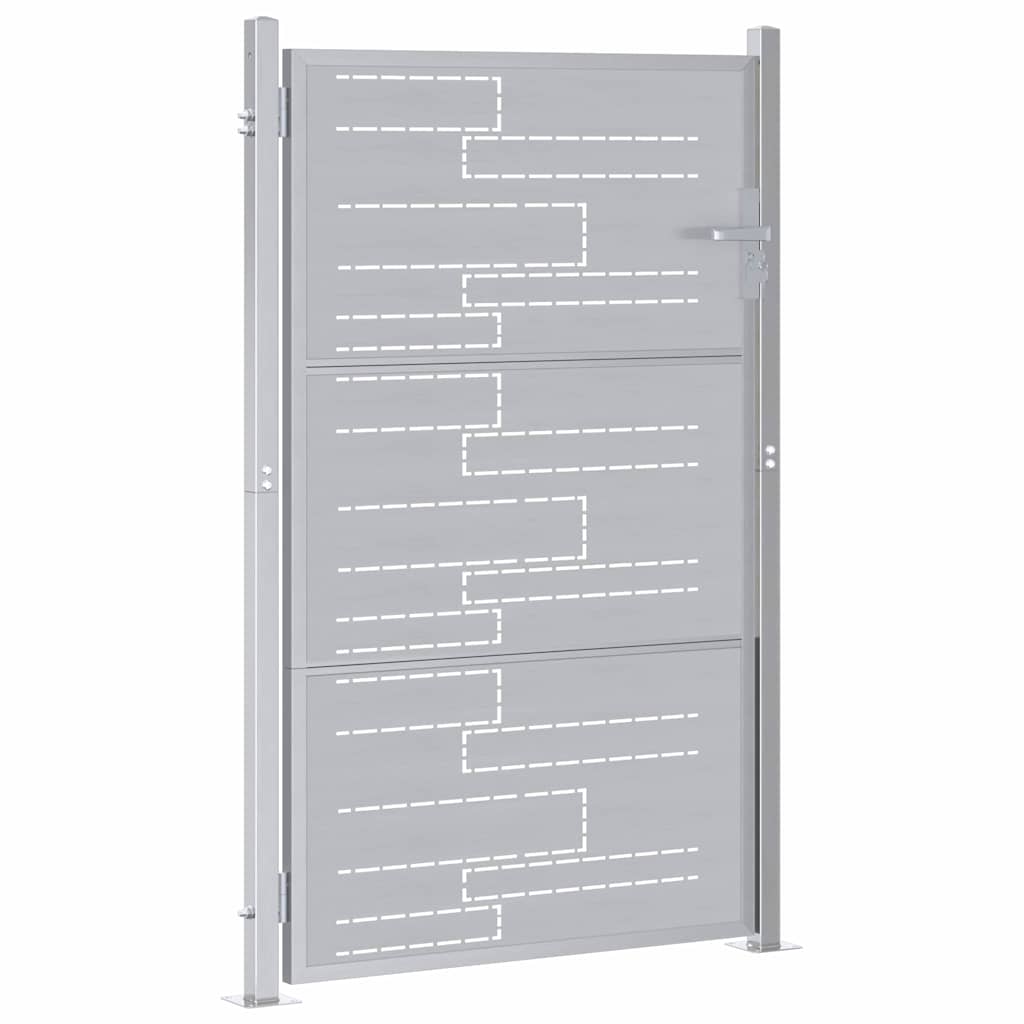 Puerta de jardín Plateado 85 x 144 cm Acero inoxidable