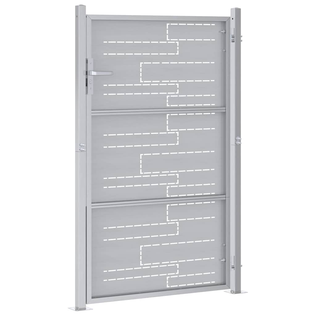 Puerta de jardín Plateado 85 x 144 cm Acero inoxidable