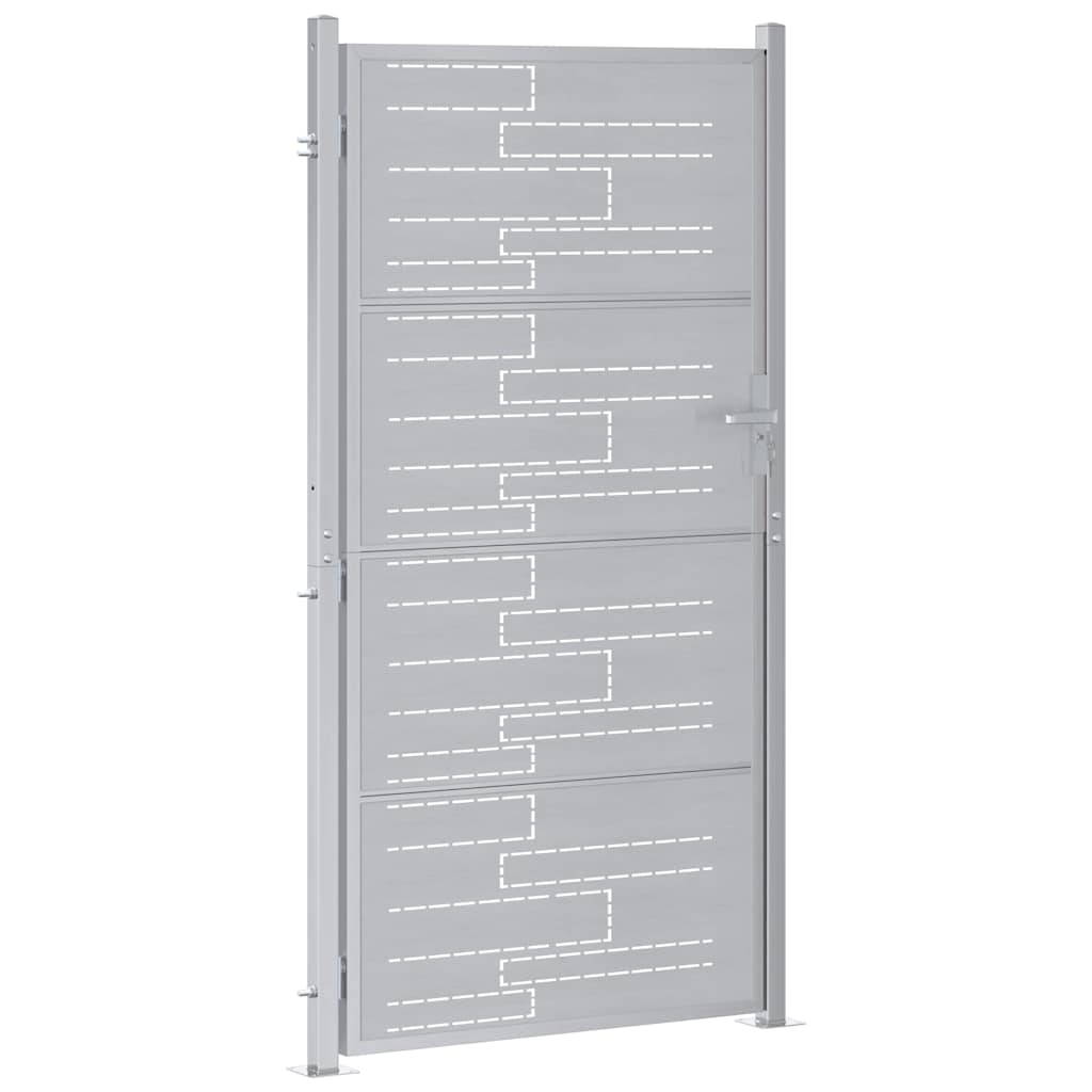 Puerta de jardín Plateado 85 x 174 cm Acero inoxidable