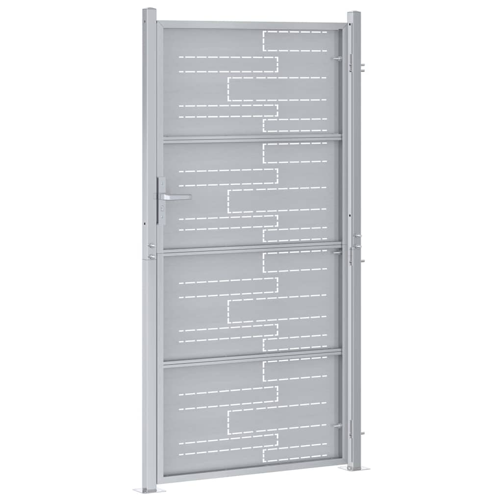 Puerta de jardín Plateado 85 x 174 cm Acero inoxidable