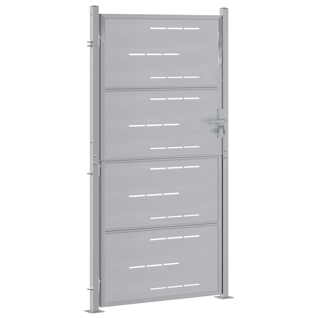 Puerta de jardín Plateado 85 x 174 cm Acero inoxidable