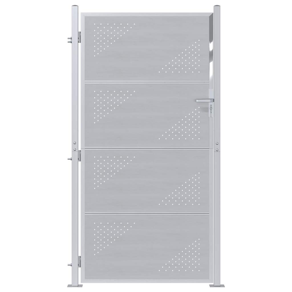 Puerta de jardín Plateado 85 x 174 cm Acero inoxidable