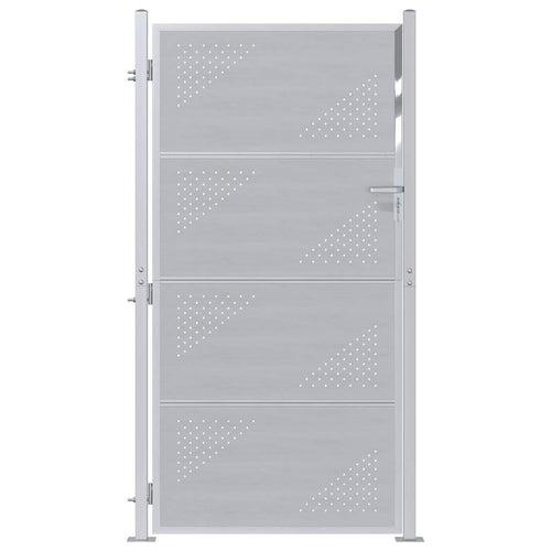 Puerta de jardín Plateado 85 x 174 cm Acero inoxidable