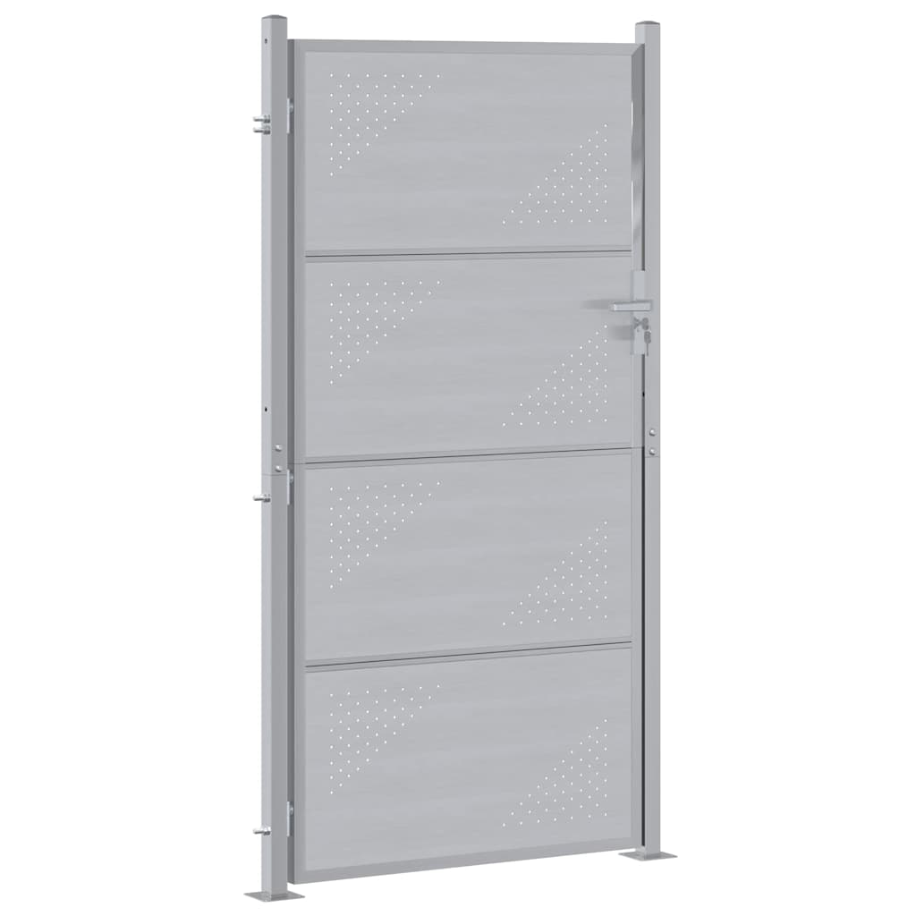 Puerta de jardín Plateado 85 x 174 cm Acero inoxidable