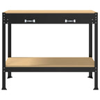 Banco de trabajo con cajón con estante Negro 114 x 54 x 91 cm