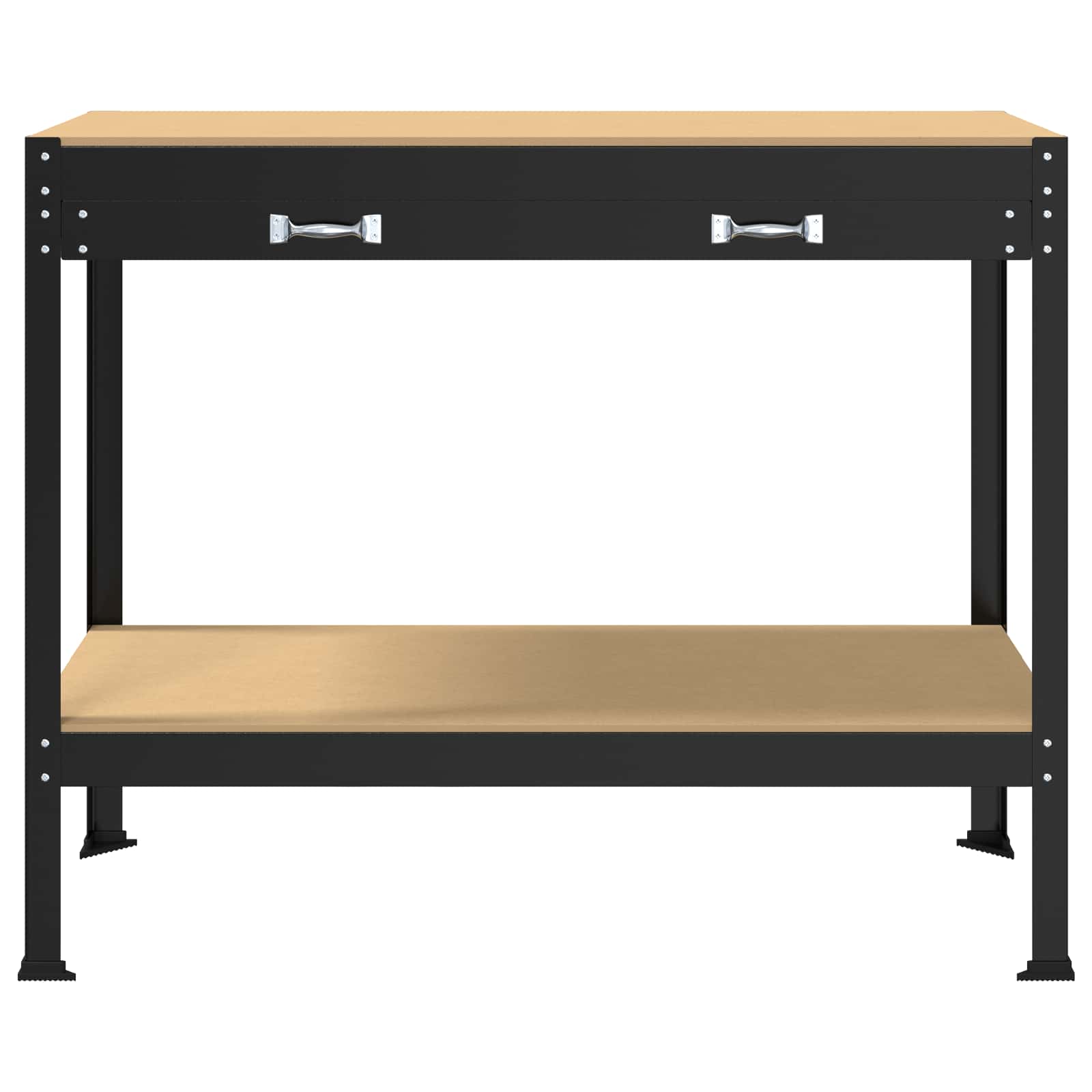 Banco de trabajo con cajón con estante Negro 114 x 54 x 91 cm