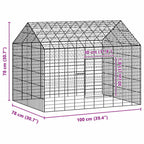 Jaula para conejos Plateado 100 x 78 x 78 cm Acero Galvanizado