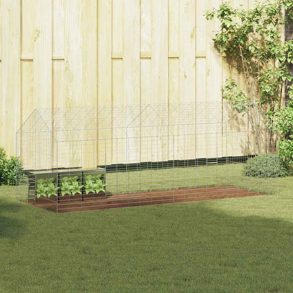 Rabbit Cage Silver 100 x 78 x 78 cm Galvanised Steel