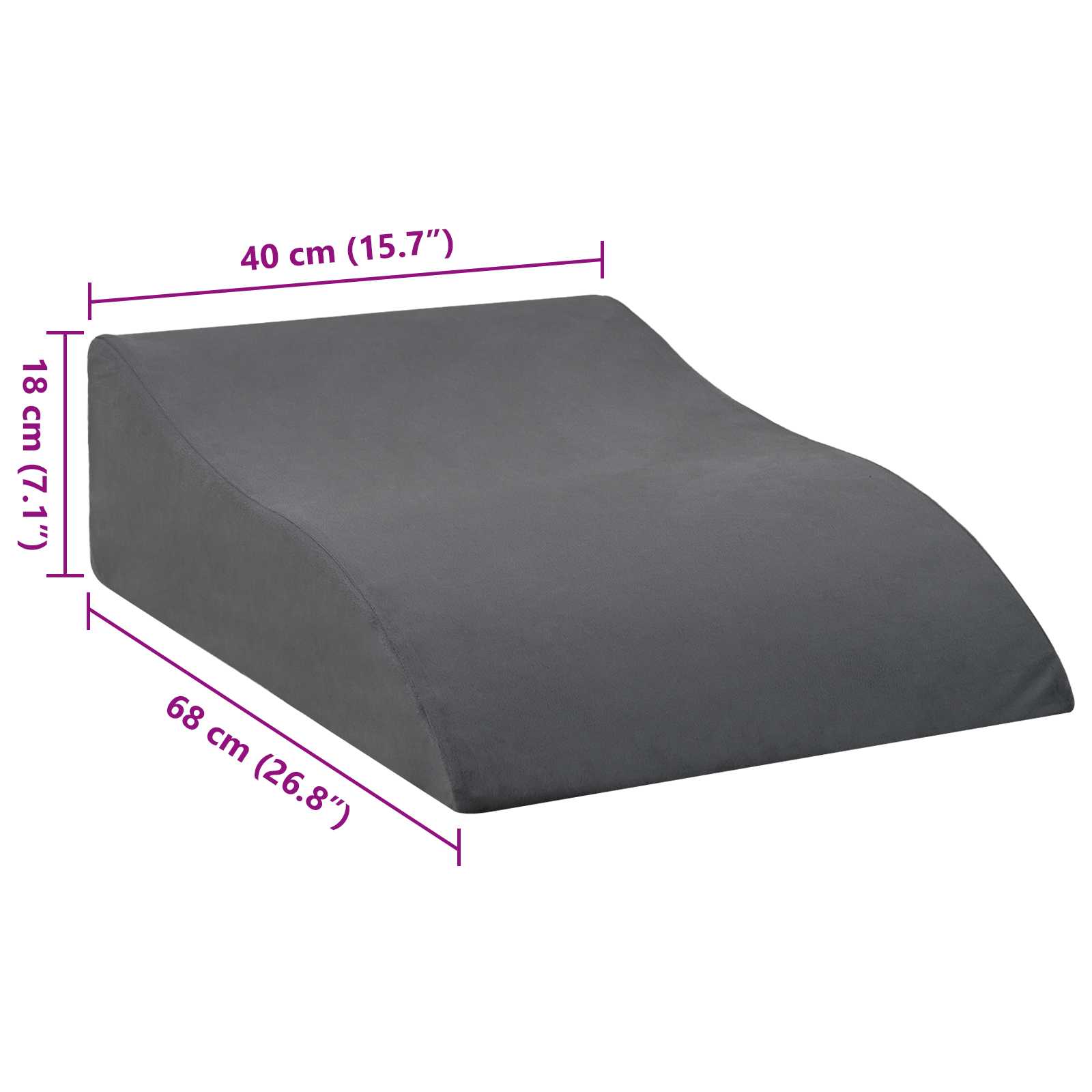 Almohada para Piernas Gris 68 x 40 x 18 cm Espuma PU