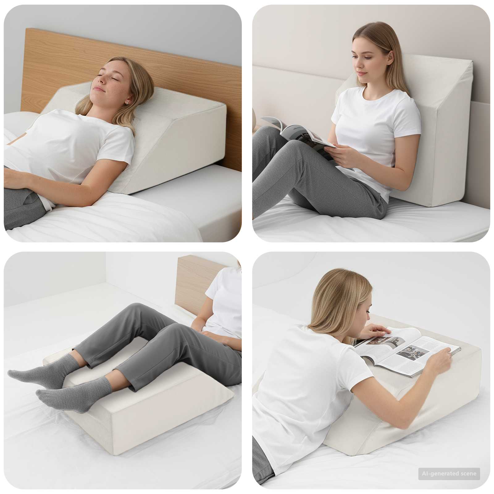 Almohada para Piernas Gris 60 x 50 x 30 cm Espuma Viscoelástica