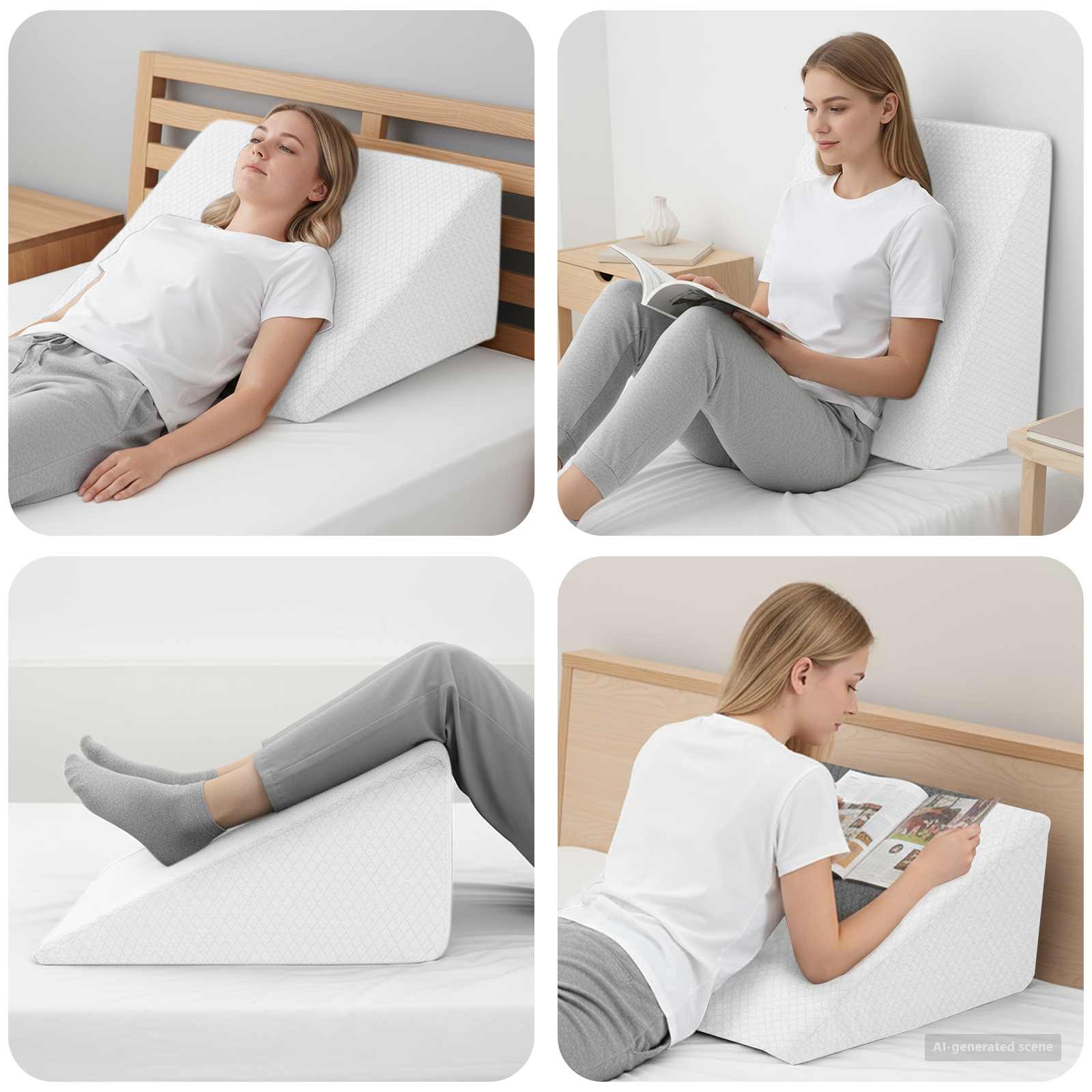 Almohada para Piernas Gris 60 x 50 x 30 cm Espuma Viscoelástica