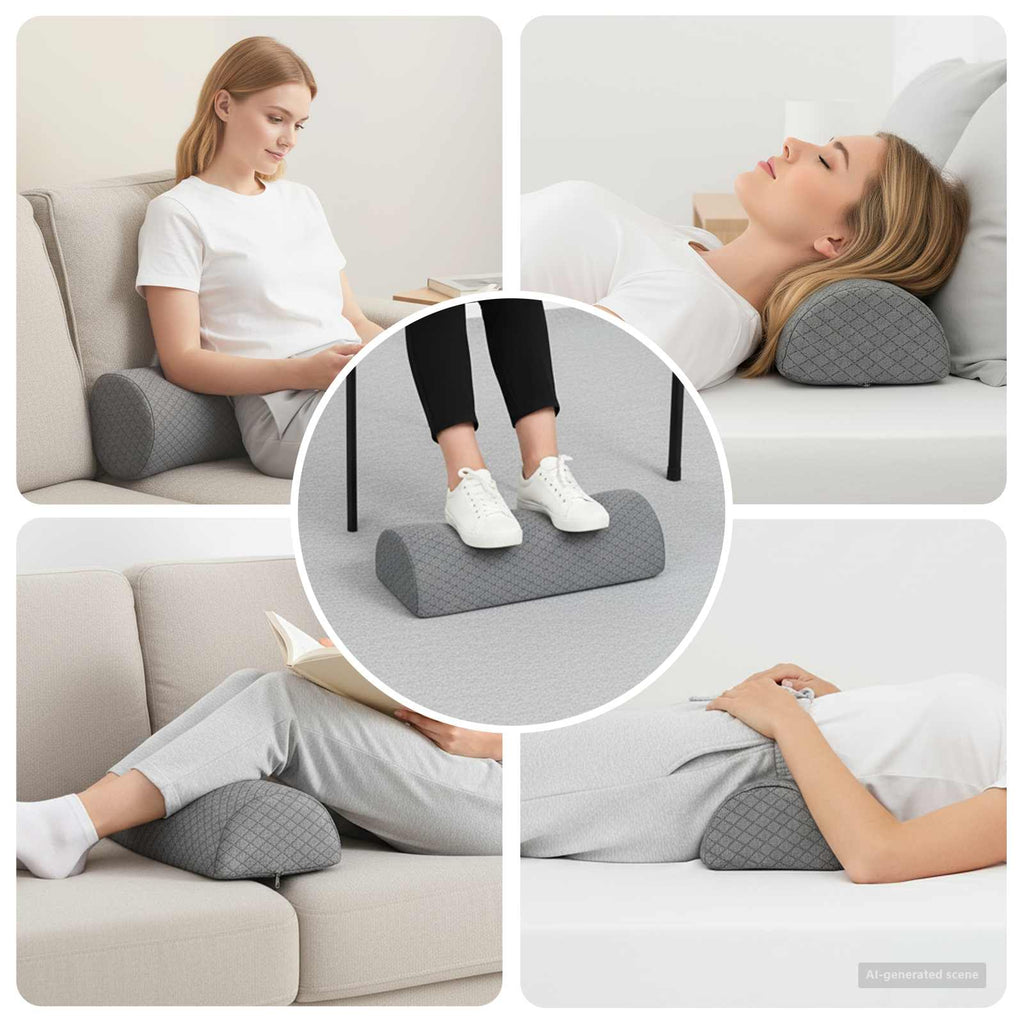 Almohada para Piernas Gris 52 x 20 x 11 cm Espuma Viscoelástica