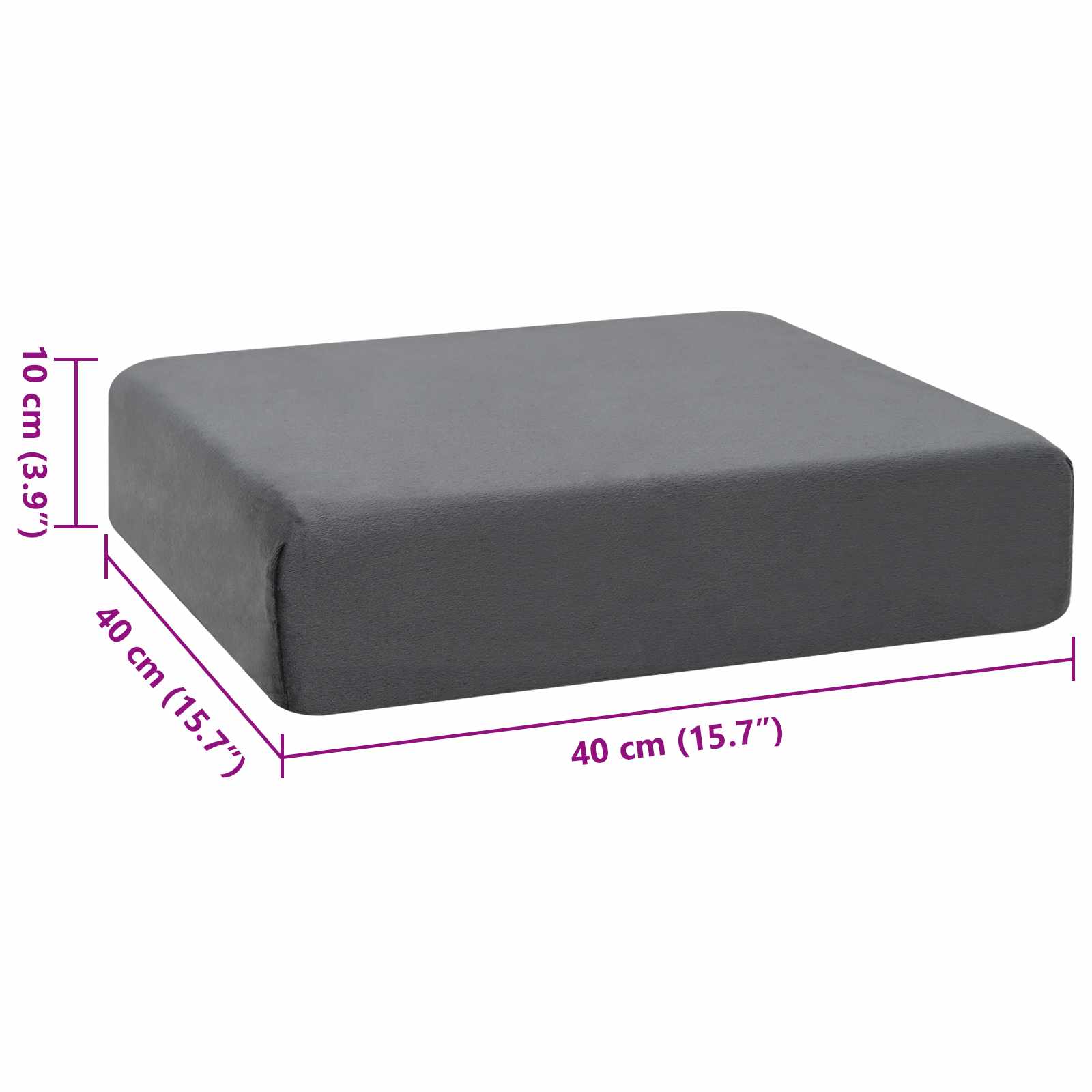 Almohada para el asiento Gris 40 x 40 x 10 cm Espuma PU