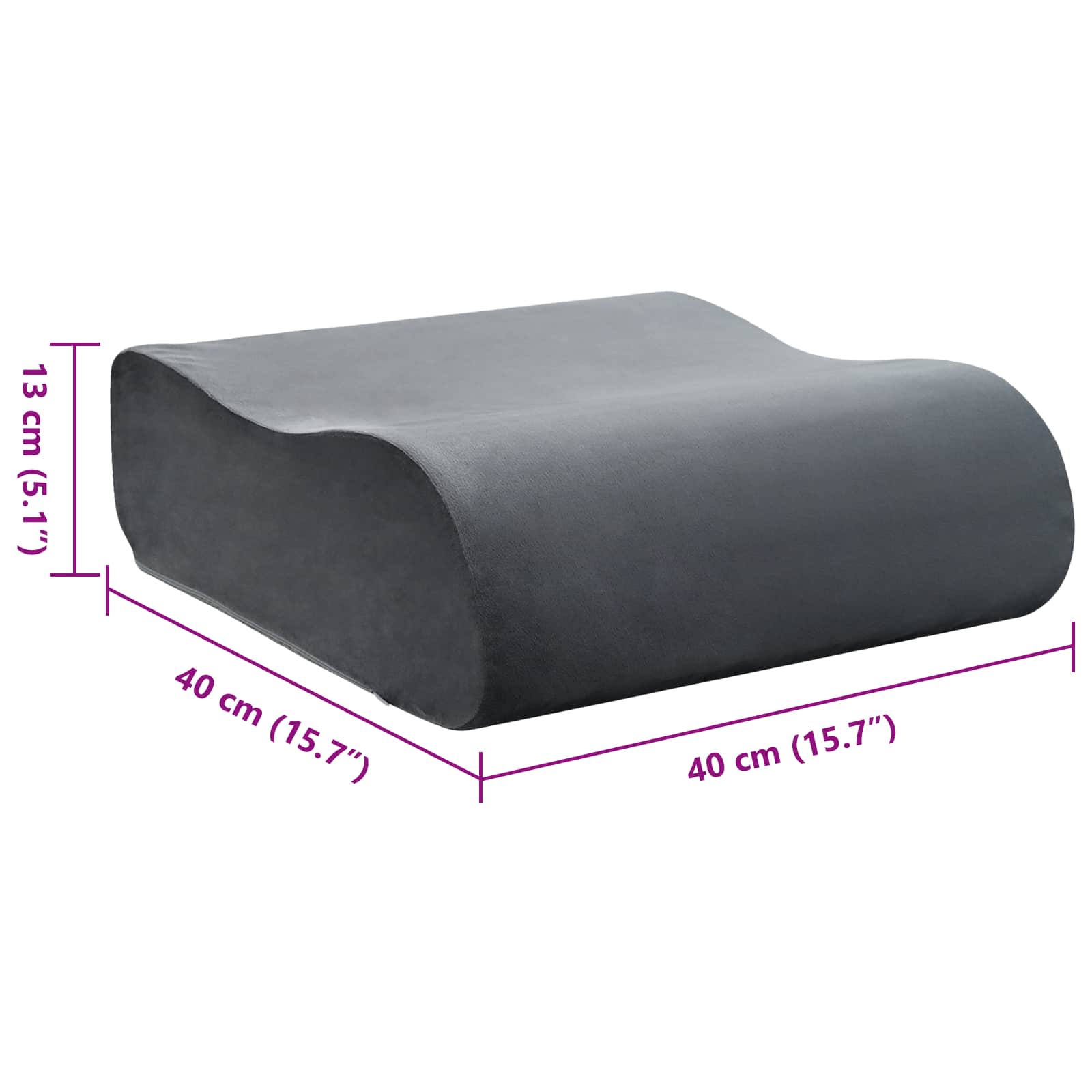 Almohada para el asiento Liso Gris 40 x 40 x 13 cm Espuma PU