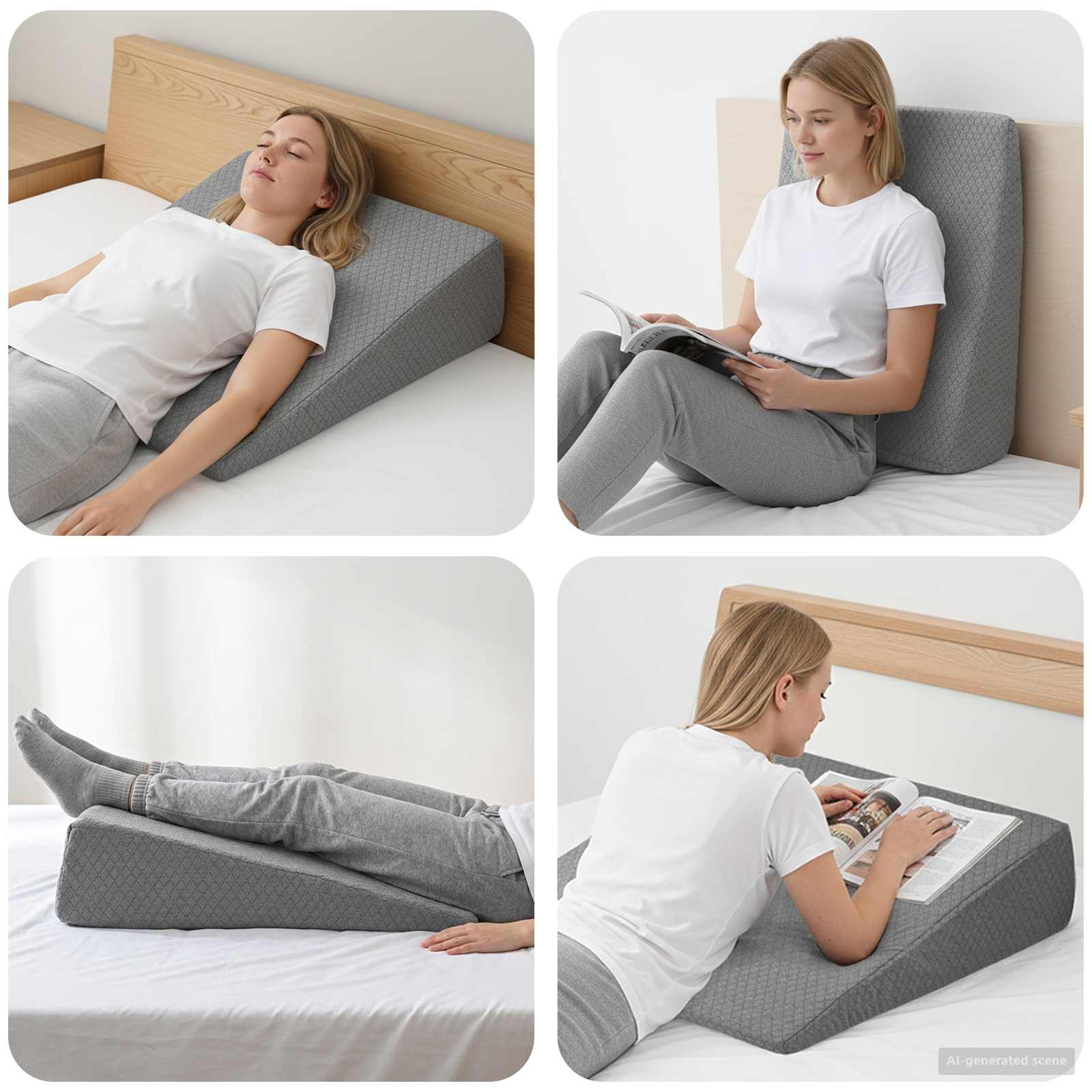 Wedge Pillow 69 x 64 x 19 cm Memory Foam