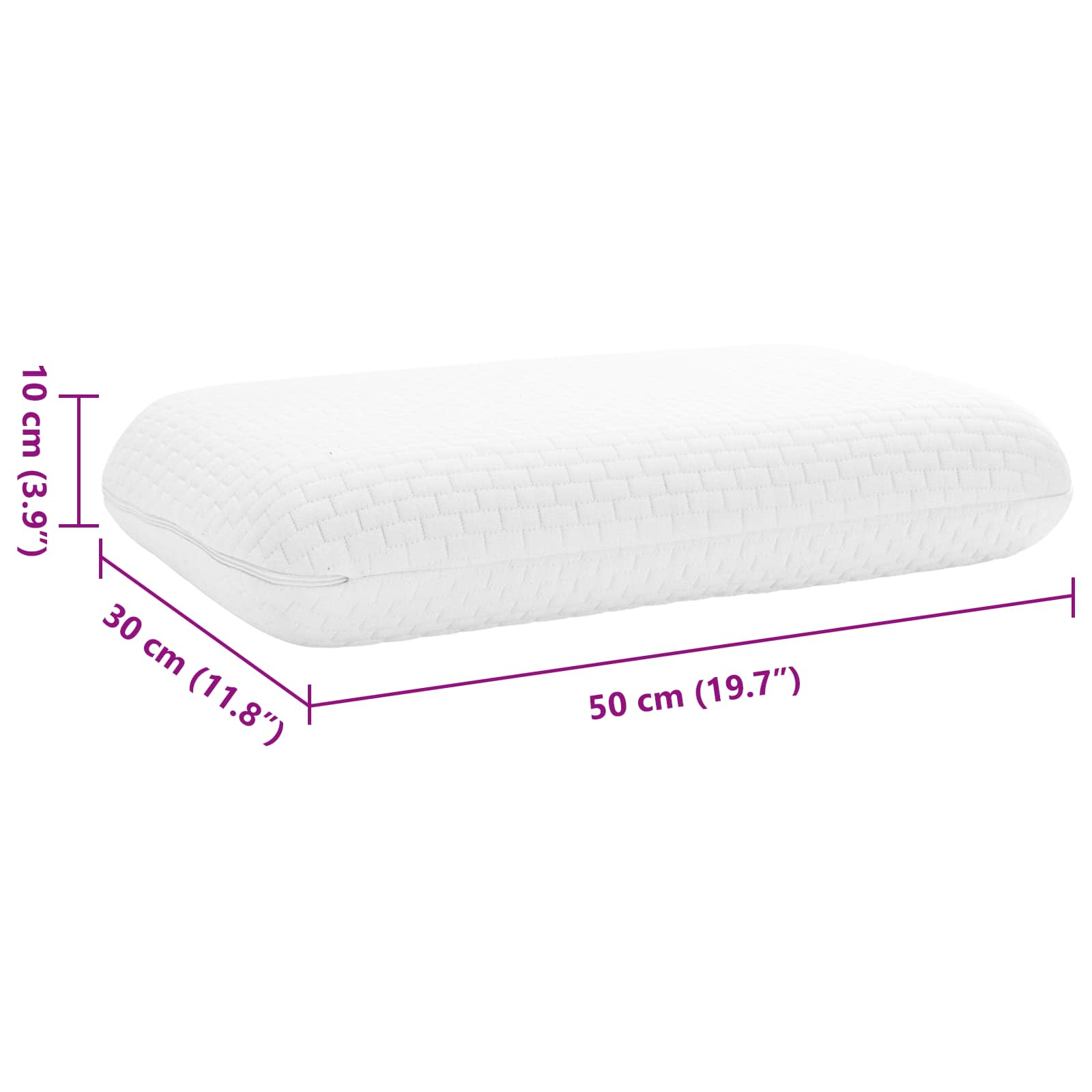 Almohada para dormir Liso 50 x 30 x 10 cm Espuma Viscoelástica
