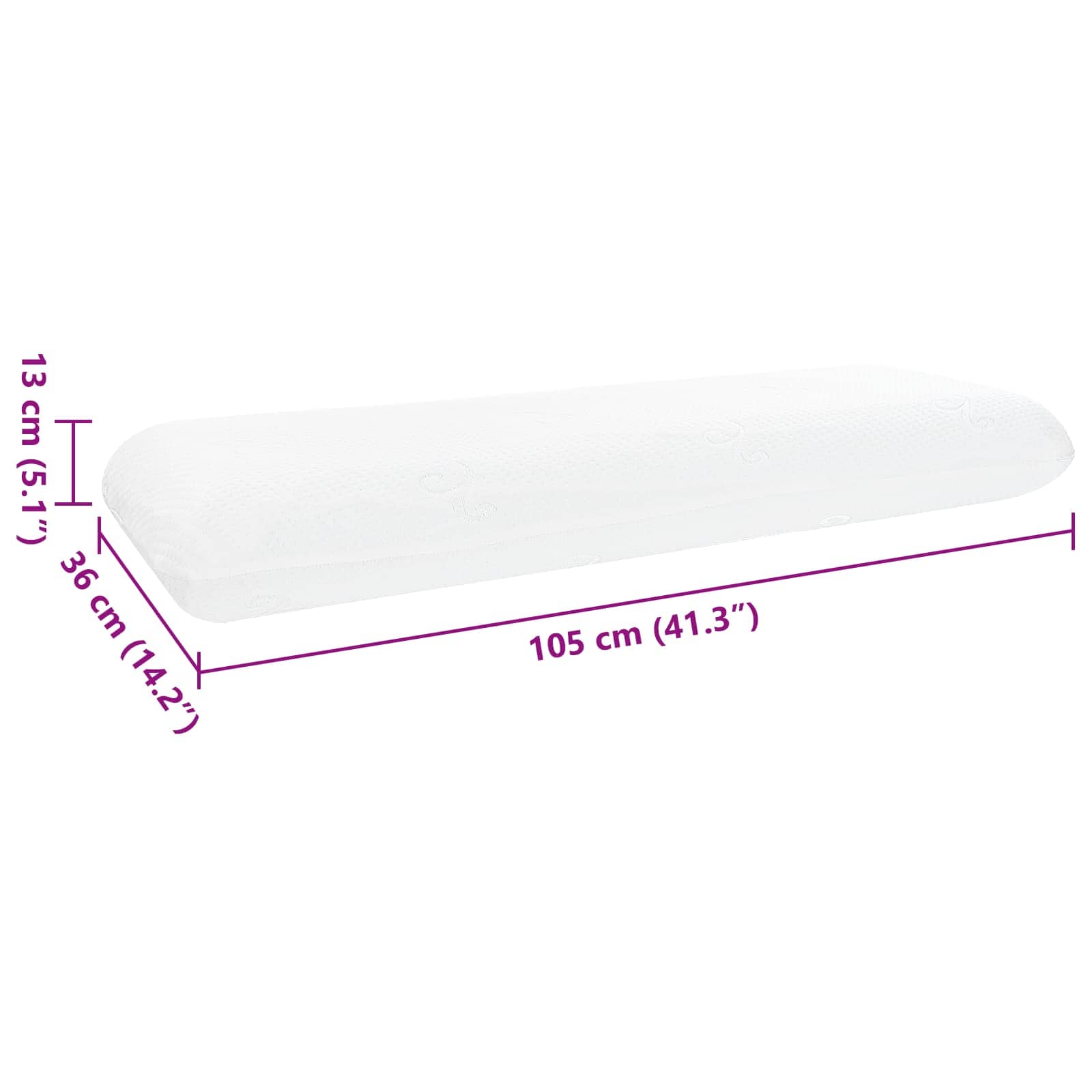 Almohada para dormir 105 x 36 x 13 cm Espuma de Memoria de Gel