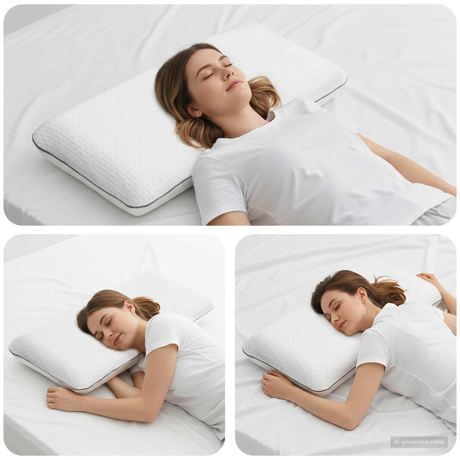 Sleeping Pillow Plain 30 x 50 x 9 cm Gel Foam