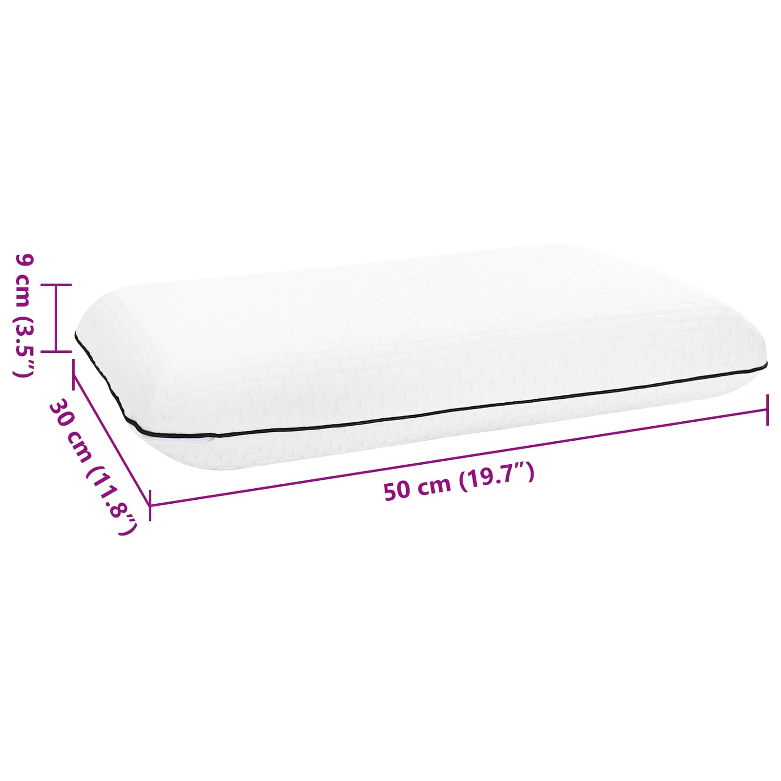 Almohada para dormir Liso 30 x 50 x 9 cm Espuma de Gel