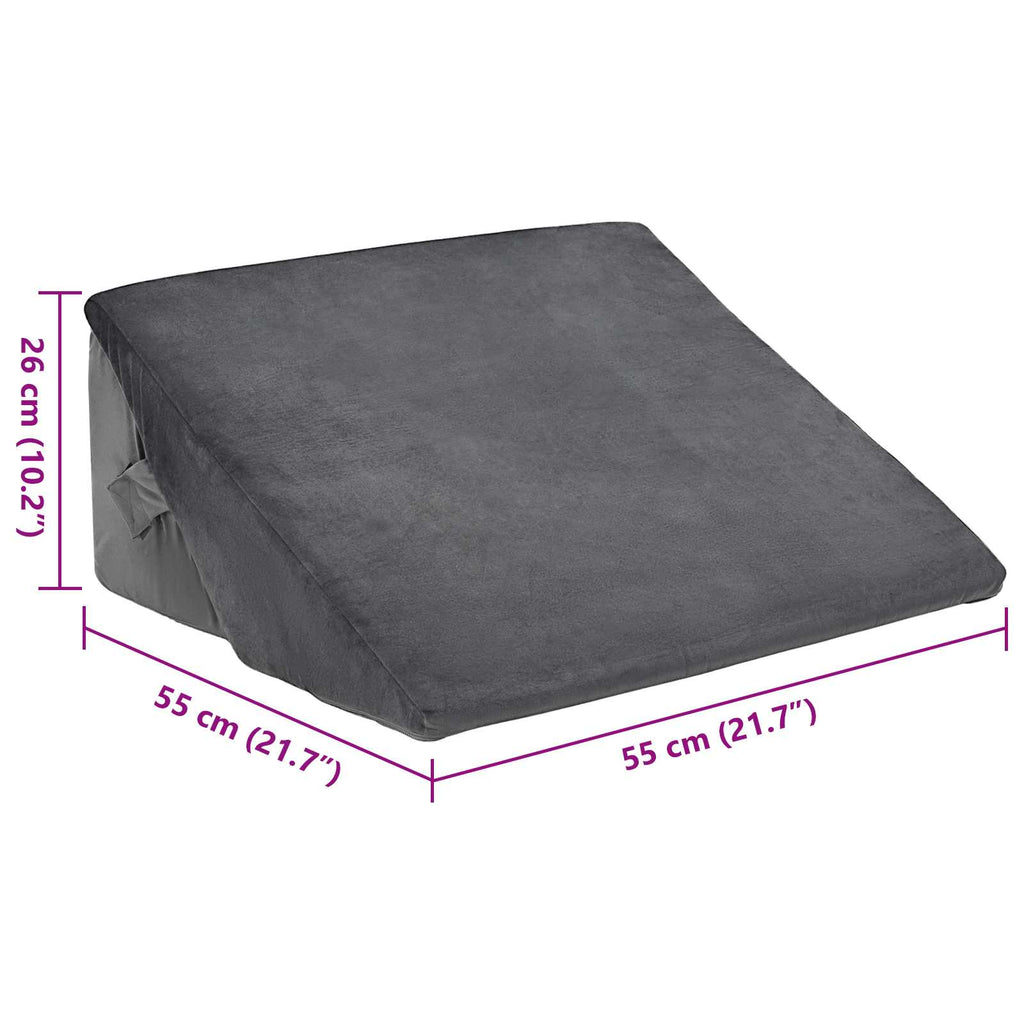 Almohada en forma de cuña Gris 55 x 55 x 26 cm
