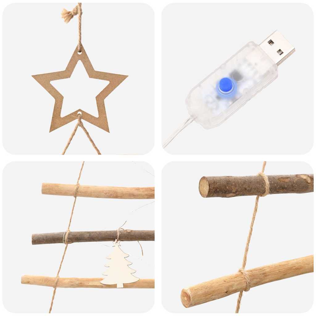 Árbol de Navidad Natural 120 cm madera maciza de fresno