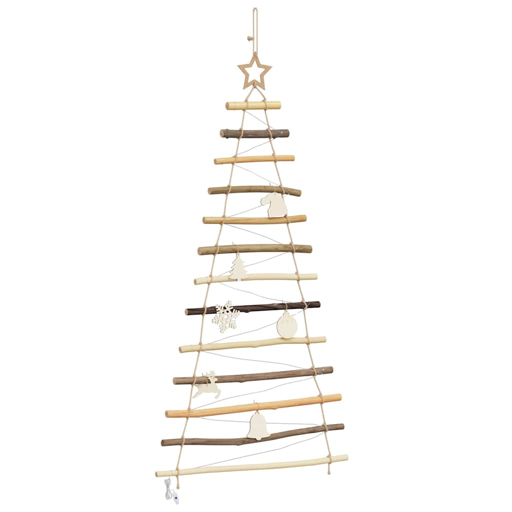 Árbol de Navidad Natural 120 cm madera maciza de fresno