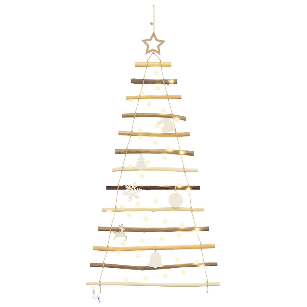 Árbol de Navidad Natural 120 cm madera maciza de fresno