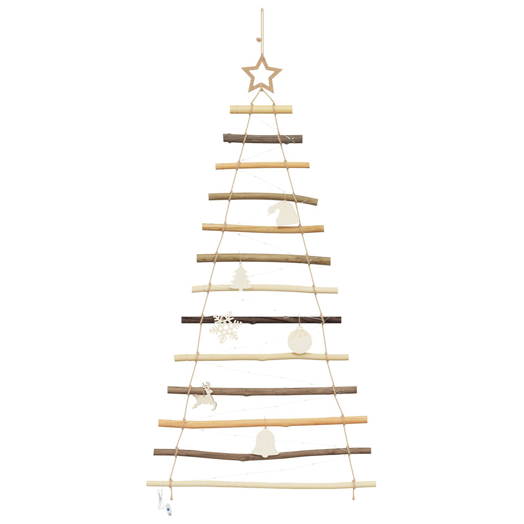 Árbol de Navidad Natural 120 cm madera maciza de fresno