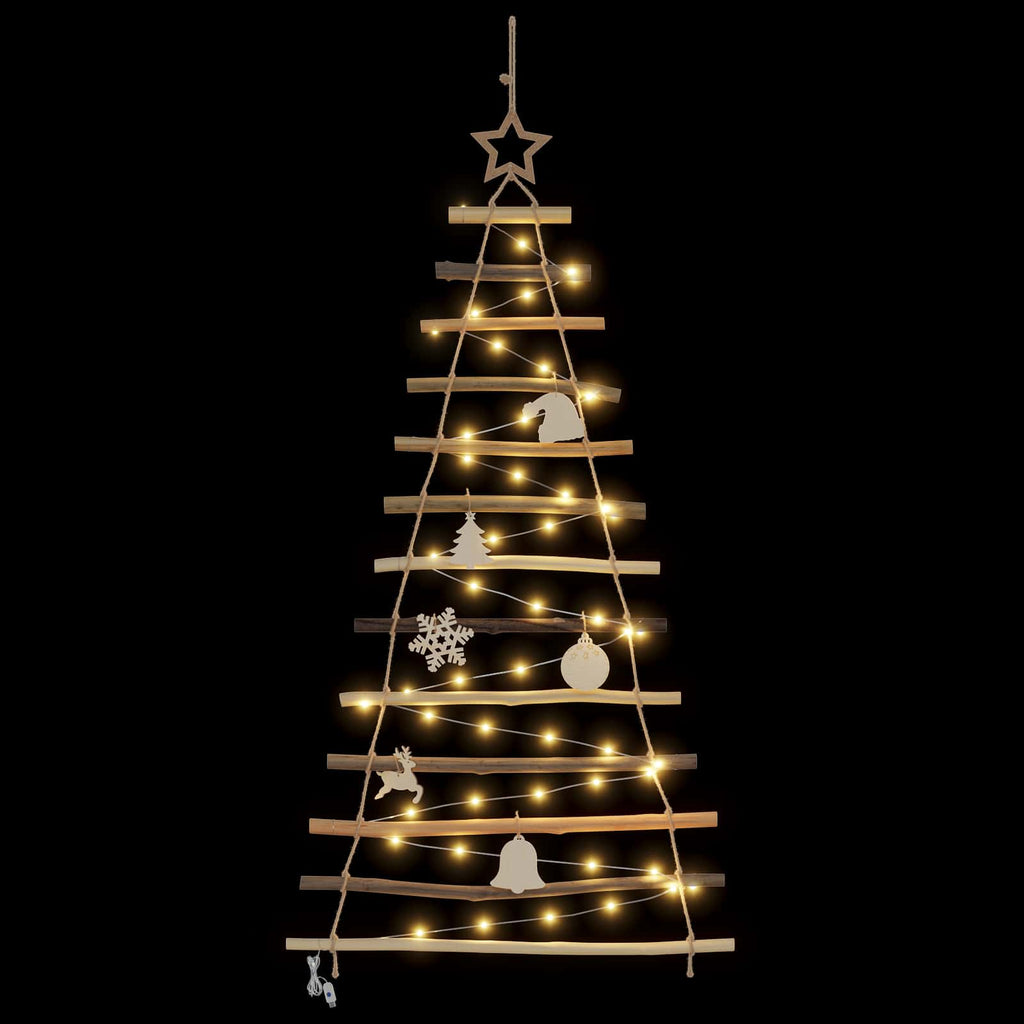 Árbol de Navidad Natural 120 cm madera maciza de fresno