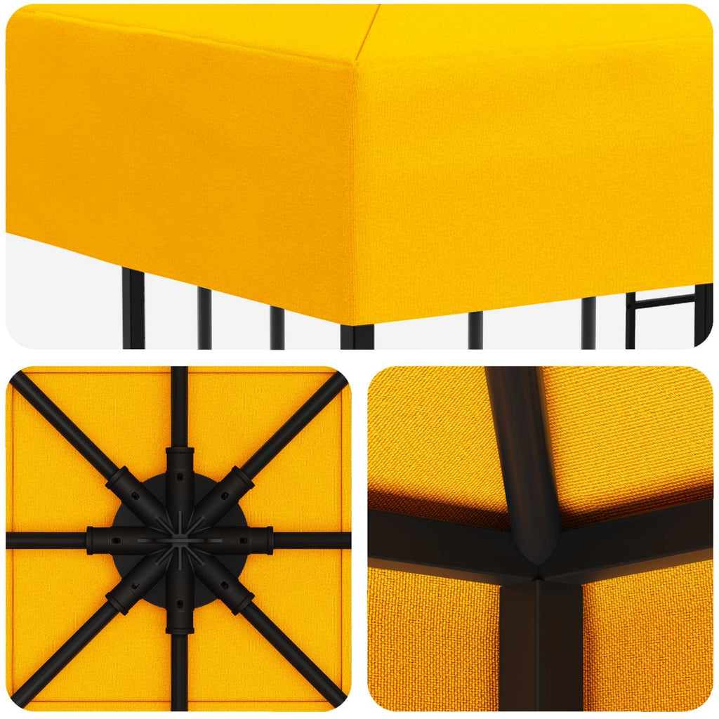Cenador 3 x 3 m Amarillo Poliéster y Acero 190 gsm
