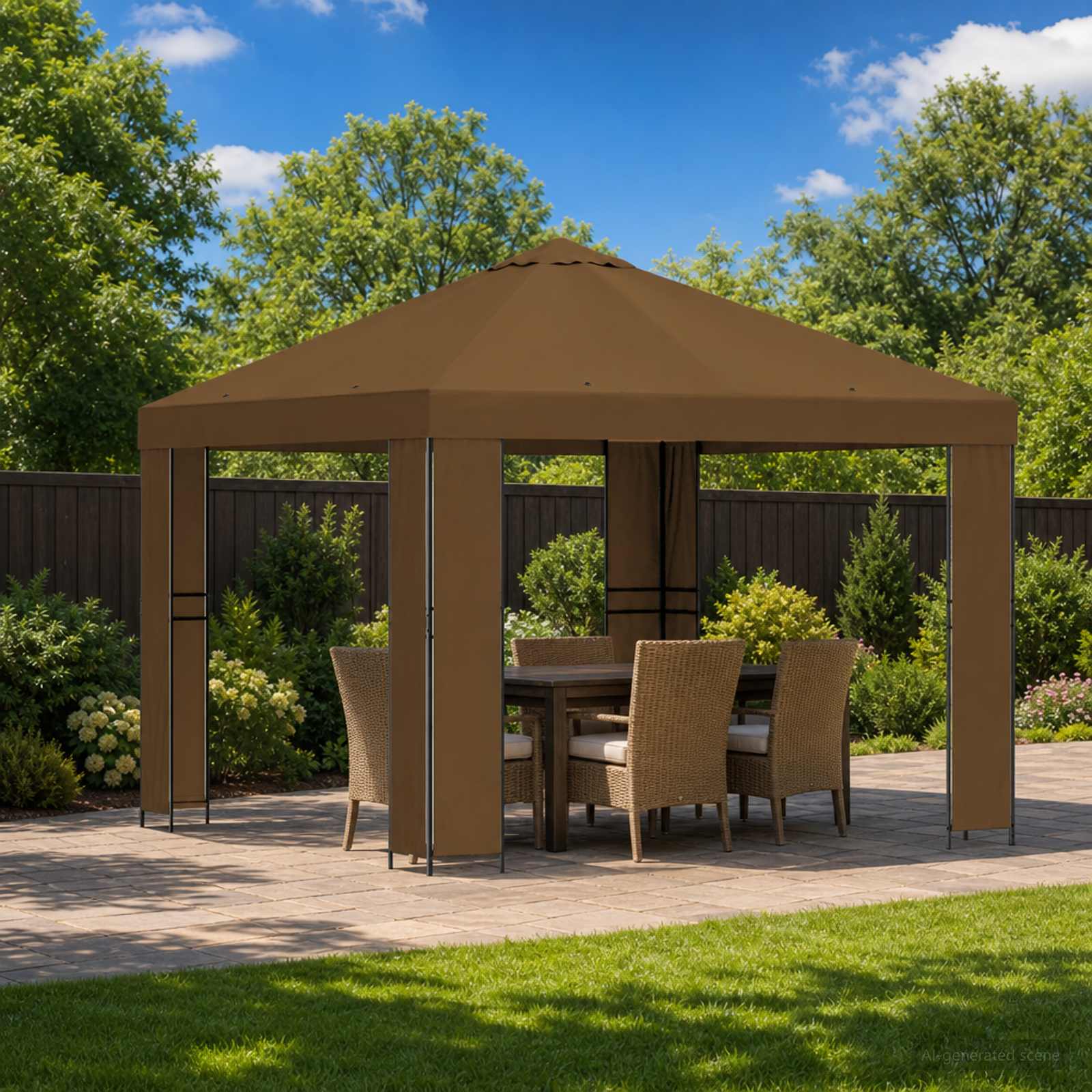 Pavilhão 3 x 3 m Amarelo Poliéster e Aço 190 gsm