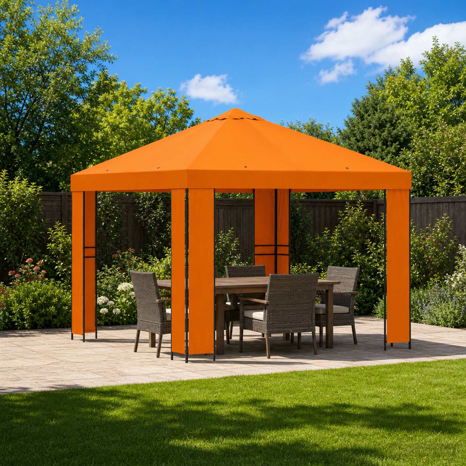 Pavilhão 3 x 3 m Amarelo Poliéster e Aço 190 gsm