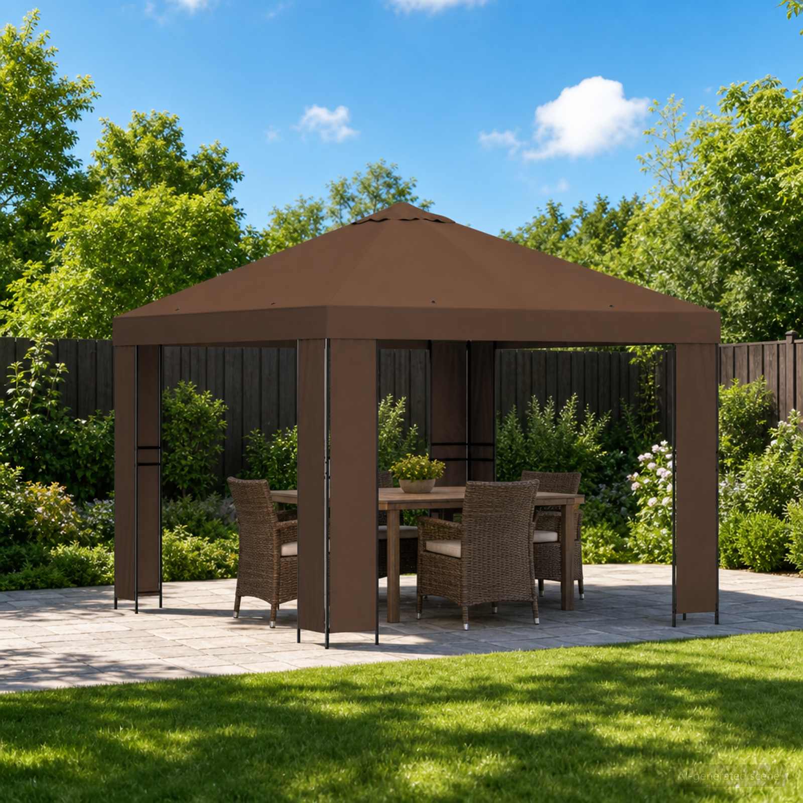 Pavilhão 3 x 3 m Amarelo Poliéster e Aço 190 gsm