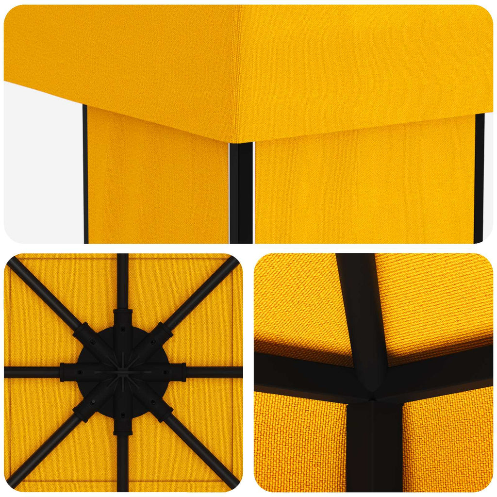 Cenador 4 x 3 m Amarillo Poliéster y Acero 190 gsm